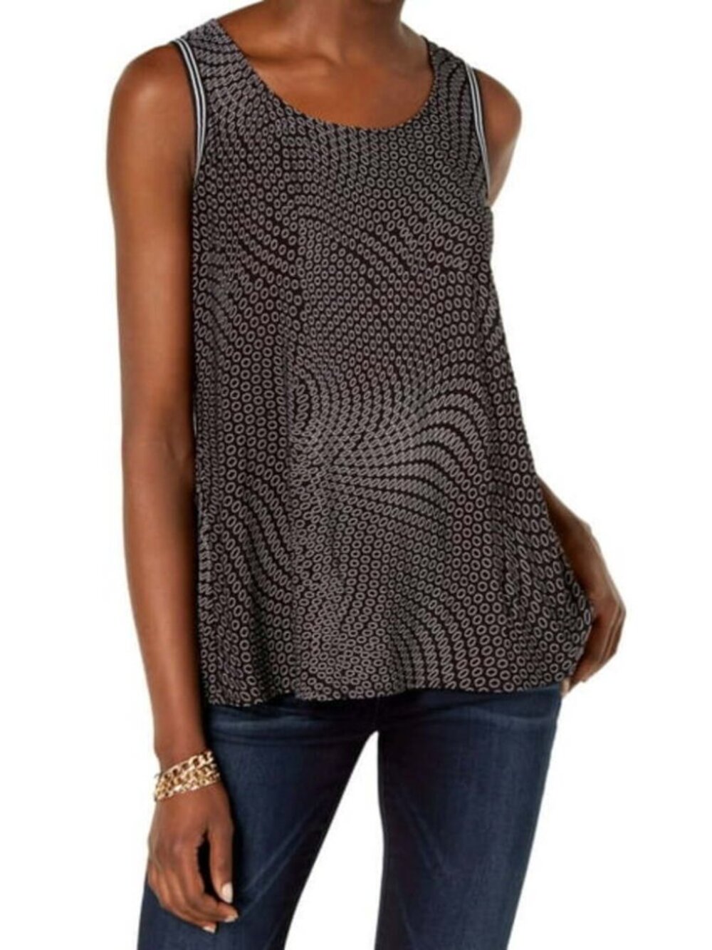 Karen Scott Womens Three Quarter Sleeve Top